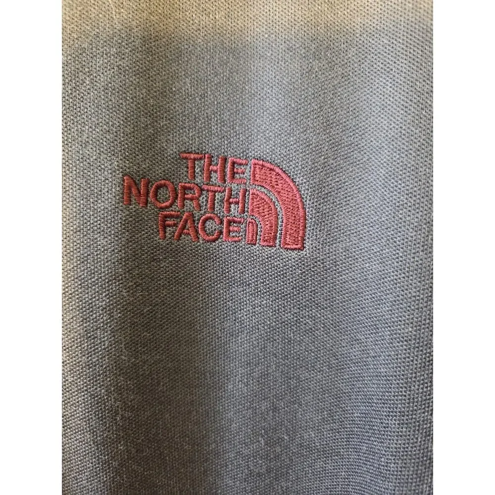 The North Face Full Zip Track Athletic Jacket Gray Maroon Stripe Men’s Large